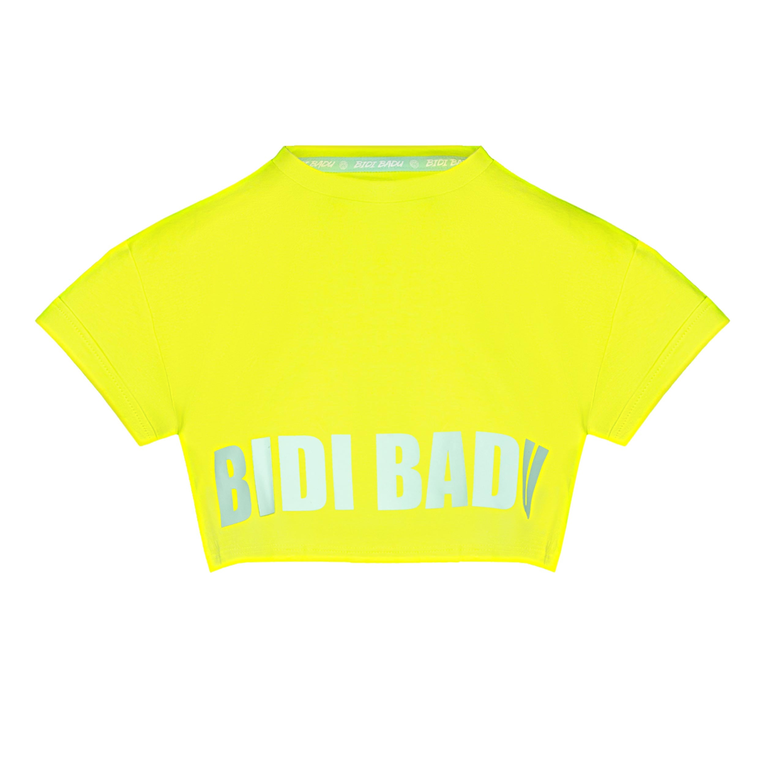 Abdominis Crop Move T-Shirt Women-Neon Yellow | BIDI BADU