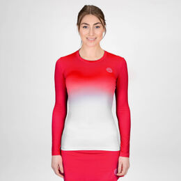 Crew Gradiant Long Sleeve Women-Red,White