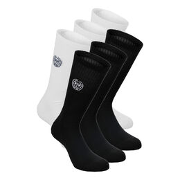 Don Carlito XXL Crew Move Sports Socks 6 Pack-Black,White