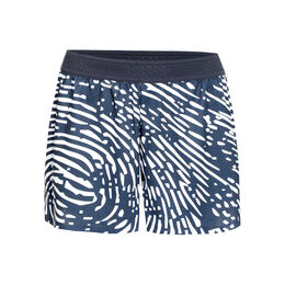 Fingerprint Printed 2in1 Shorts Women-Dark Blue,White