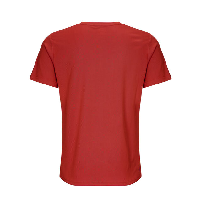 Evin Tech Round-Neck Tee - dark red/ blue