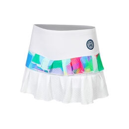 Kaleido Pleated Skirt Women-White,Multicoloured